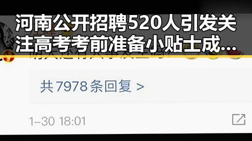 河南公开招聘520人引发关注 高考考前准备小贴士成焦点